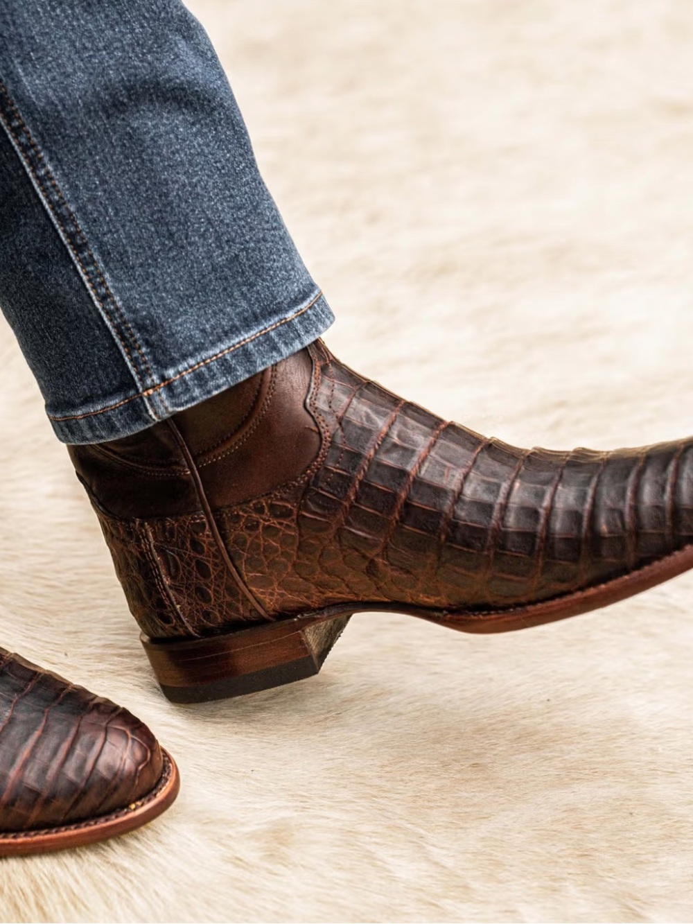 Tecovas The Earl Mahogany Caiman Boots